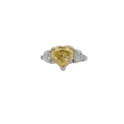 PLAT HEART 3.03CT NFIY/VS1  2 HRT 1.01TW RING