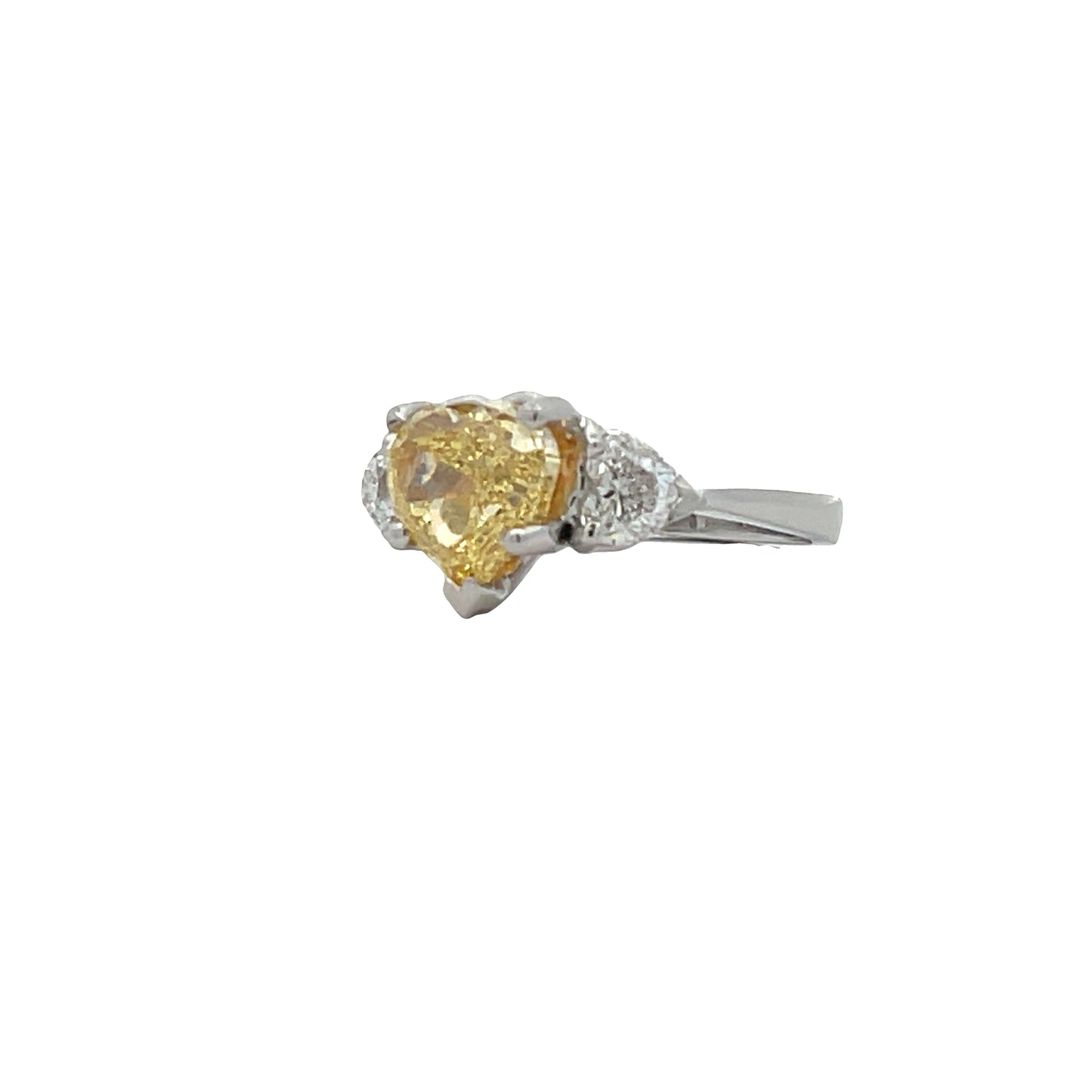 PLAT HEART 3.03CT NFIY/VS1  2 HRT 1.01TW RING