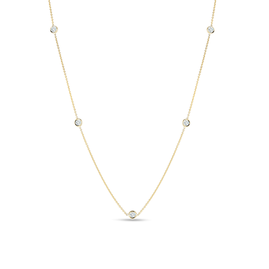 18kY DIAMONDS BY THE INCH 5 STATION NECKLACE