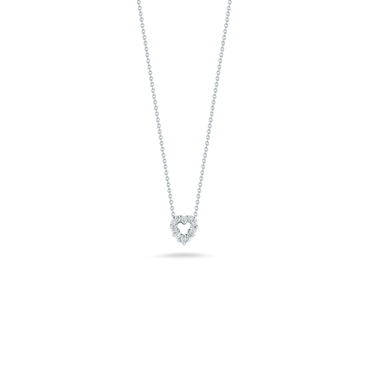 18KW TINY TREASURES DIAMOND HEART NECKLACE