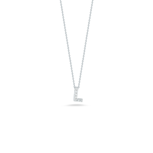 18KW TINY TREASURES DIAMOND LOVE LETTER NECKLACE
