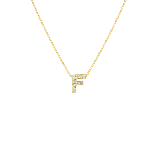 18KY TINY TREASURES DIAMOND LOVE LETTER NECKLACE