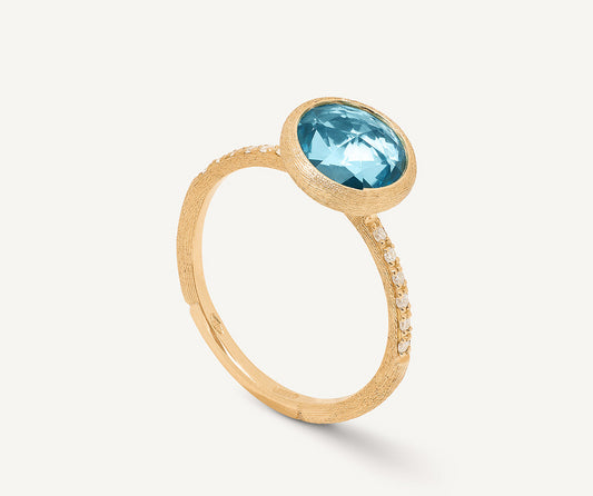 18KY JAIPUR BLUE TOPAZ RING WITH DIAMONDS