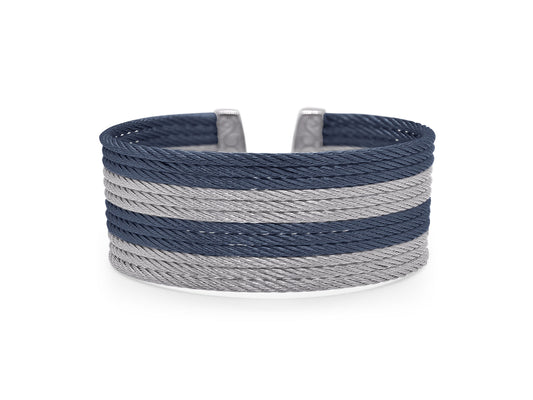 BLUEBERRY AND GREY CABLE CUFF ESSENTIALS 12 ROW