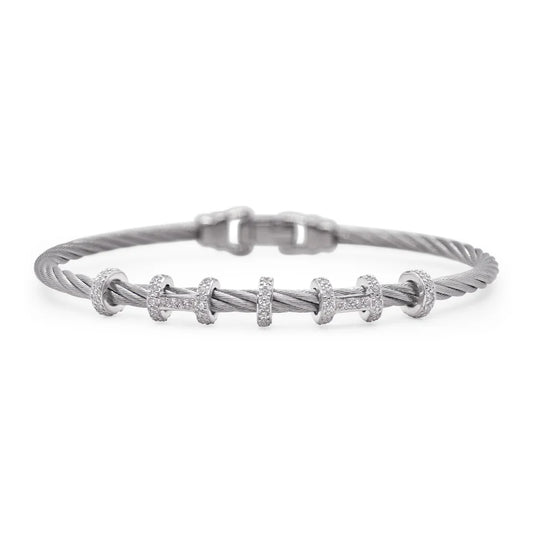 SS/14KW DOUBLE HALO HARMONY BRACELET