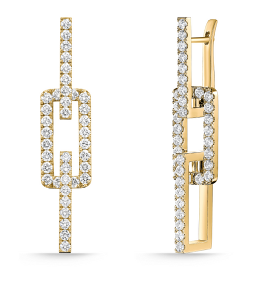 18KY ESSENTIAL RECTANGLE DROP EARRINGS