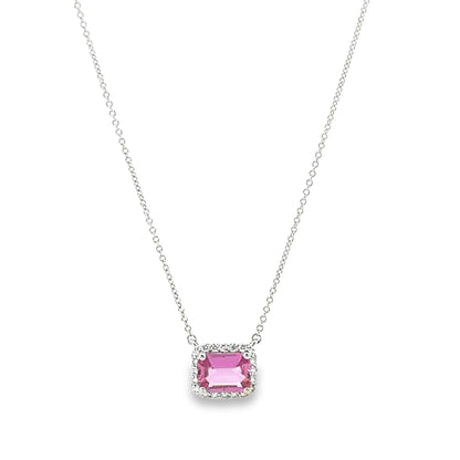 18KW DIAMOND AND PINK SAPPHIRE NECKLACE