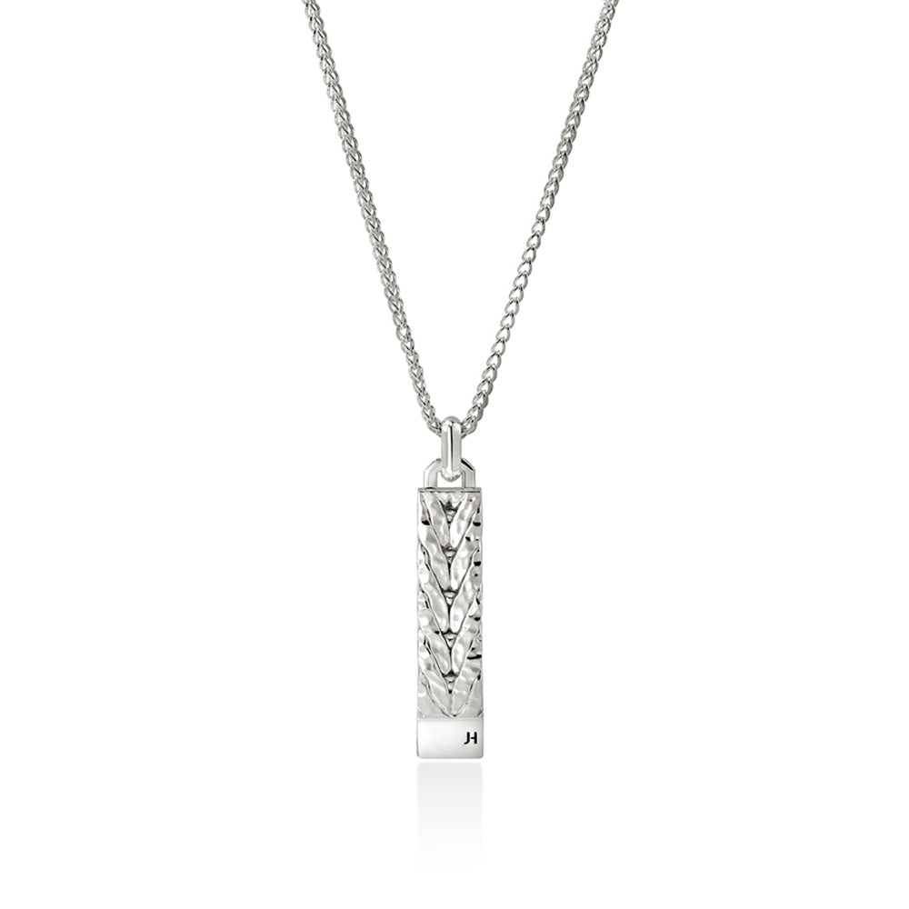 STERLING SILVER BOLD HAMMERED PENDANT WITH CHAIN