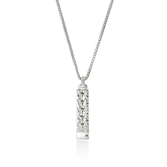 STERLING SILVER BOLD HAMMERED PENDANT WITH CHAIN