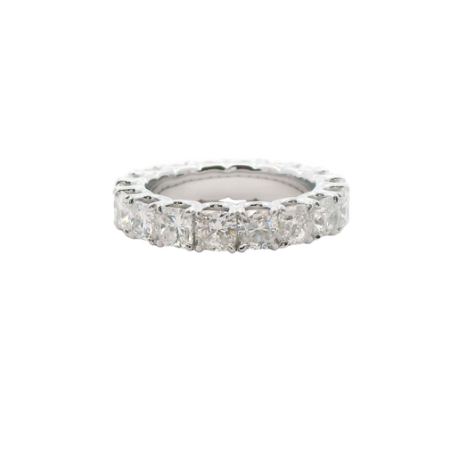 18KW GEO ARTS CUSHION ETERNITY BAND