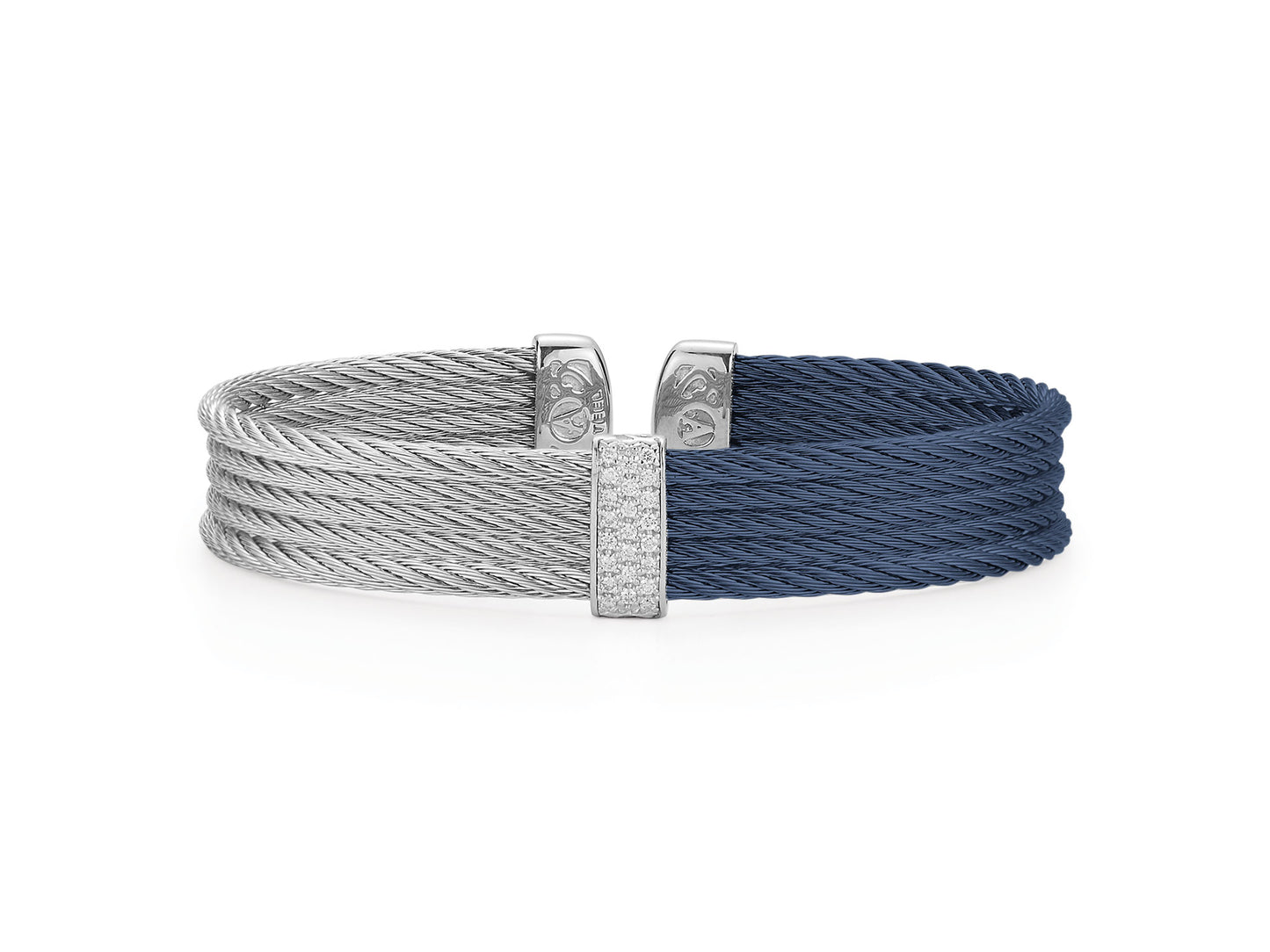 BLUEBERRY/GRY CABLE CUFF W/DIAS
