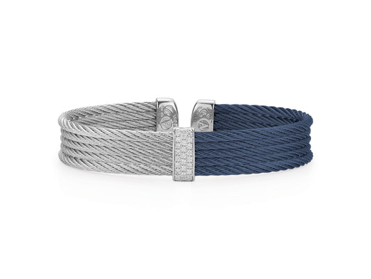 BLUEBERRY/GRY CABLE CUFF W/DIAS