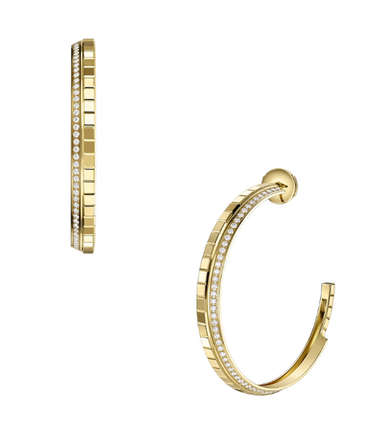 18KY DIAMOND ICE CUBE HOOPS
