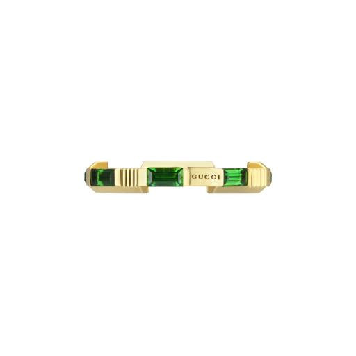 18KY 3MM LINK TO LOVE GREEN TOURMALINE RING