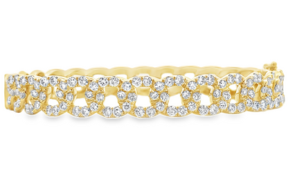 18KY DIAMOND SWEDGE BANGLE