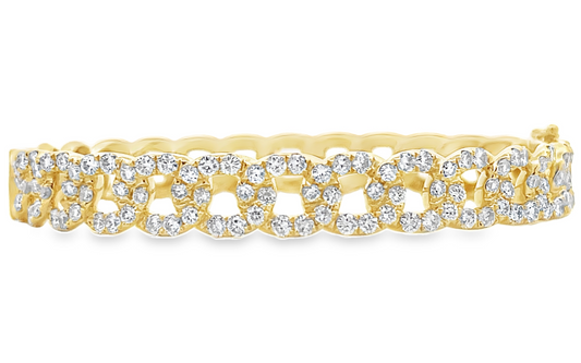 18KY DIAMOND SWEDGE BANGLE