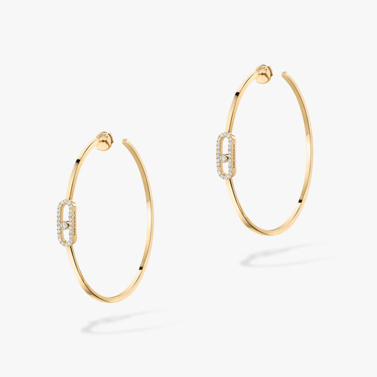 18KY MOVE UNO XL HOOP EARRINGS
