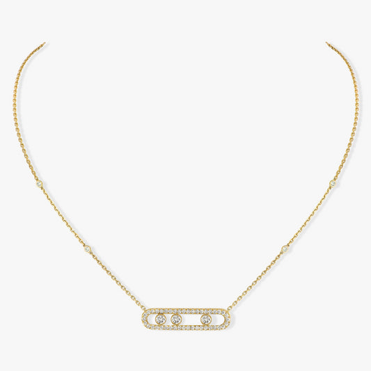 18KY MOVE PAVE NECKLACE
