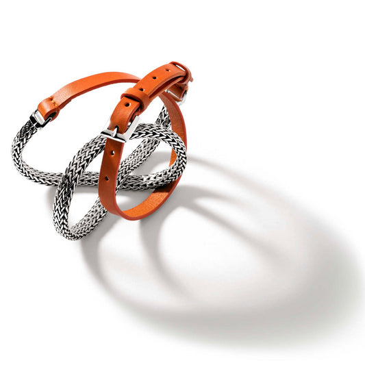 ICON ORANGE LEATHER WRAP BRACELET