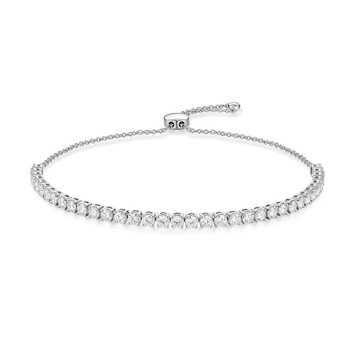18KW DIAMOND STRAIGHT LINE BOLO BRACELET