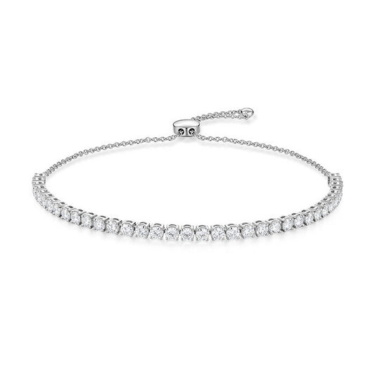 18KW DIAMOND STRAIGHT LINE BOLO BRACELET