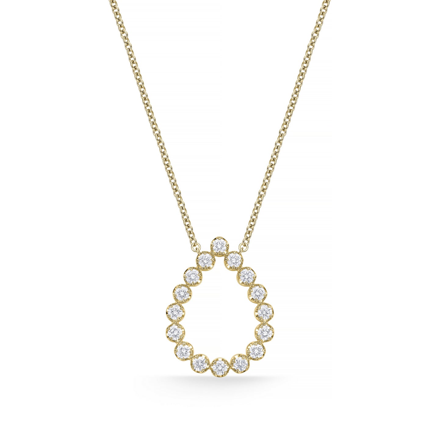 18KY DIAMOND ESSENTIALS PEAR SHAPE PENDANT