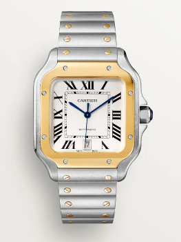 SS/18K LARGE SANTOS WITH BRACELET AND LEATHER STRAP