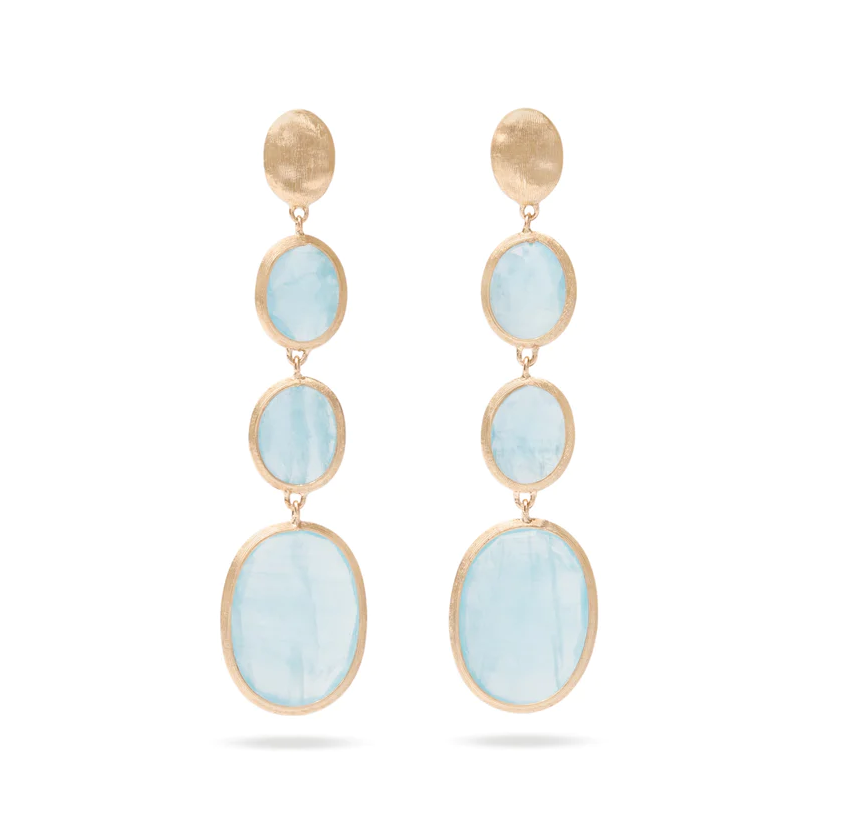 MARCO BICEGO 18KY SIVIGLIA AQUAMARINE DROP EARRINGS