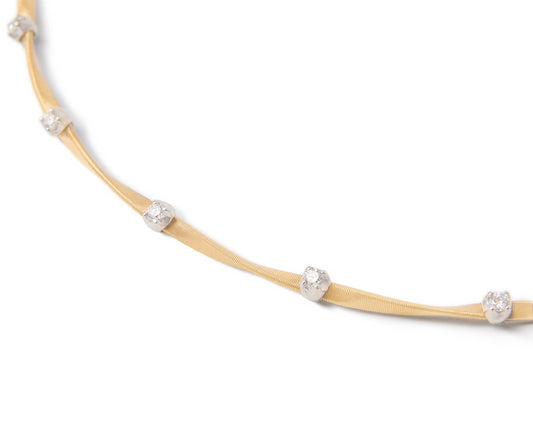 18KY MARRAKECH COIL DIAMOND STATION NECKLACE