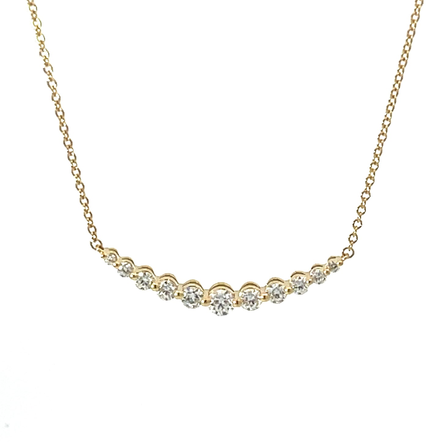 18KY DIA SMILE NECKLACE .61TWT