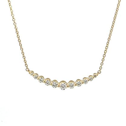 18KY DIA SMILE NECKLACE .61TWT