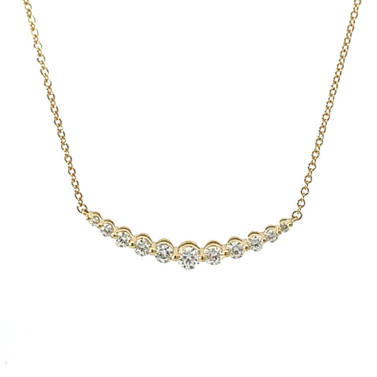 18KY DIA SMILE NECKLACE .61TWT