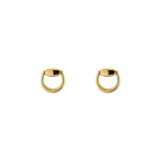 18KY HORSEBIT STUD EARRS
