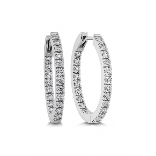 18KW OVAL DIA HOOP EARRS .52TWT SN#893111-1