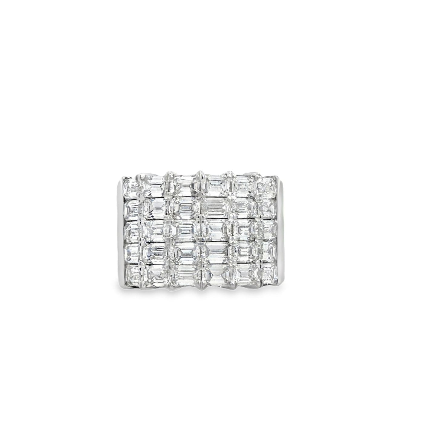 18KW MULTI ROW DIAMOND COCKTAIL RING
