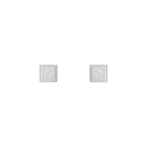 STERLING SILVER GUCCI TAG INTERLOCKING G STUD EARRINGS