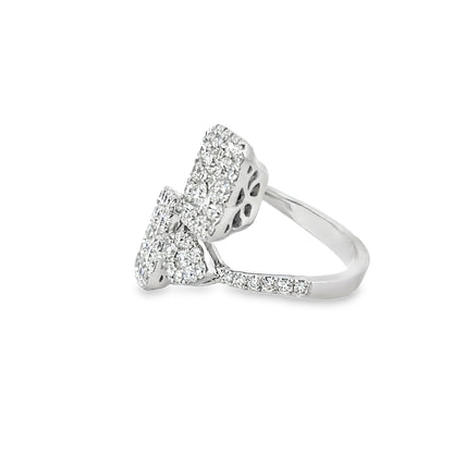 18KW DIAMOND BYPASS FASHION RING