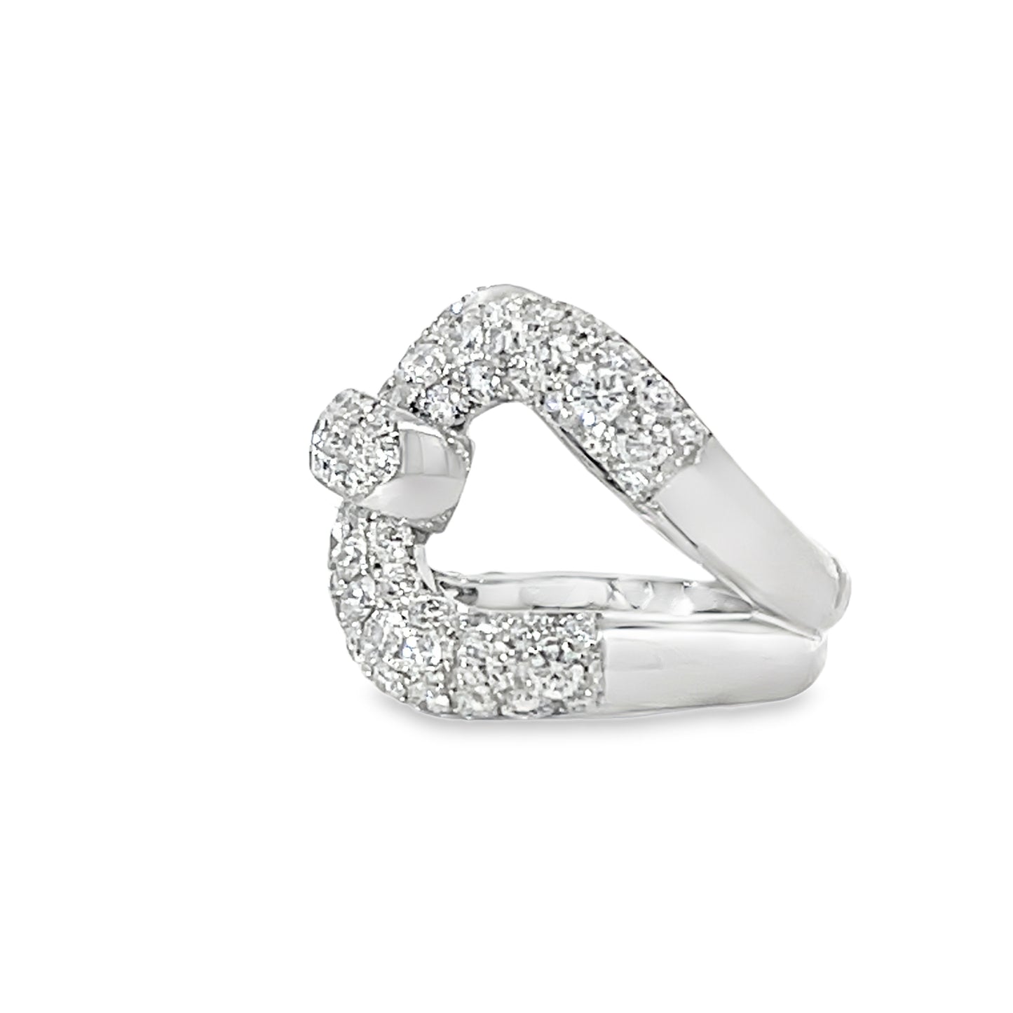 18KW DIAMOND PAVE INTERLOCKING COCKTAIL RING
