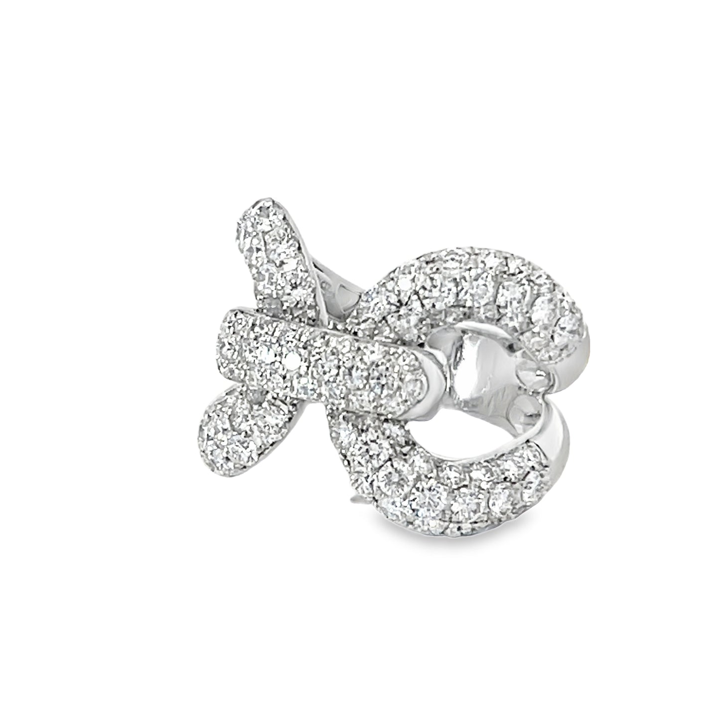 18KW DIAMOND PAVE INTERLOCKING COCKTAIL RING