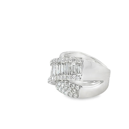 18KW DIAMOND CRIS-CROSS RING