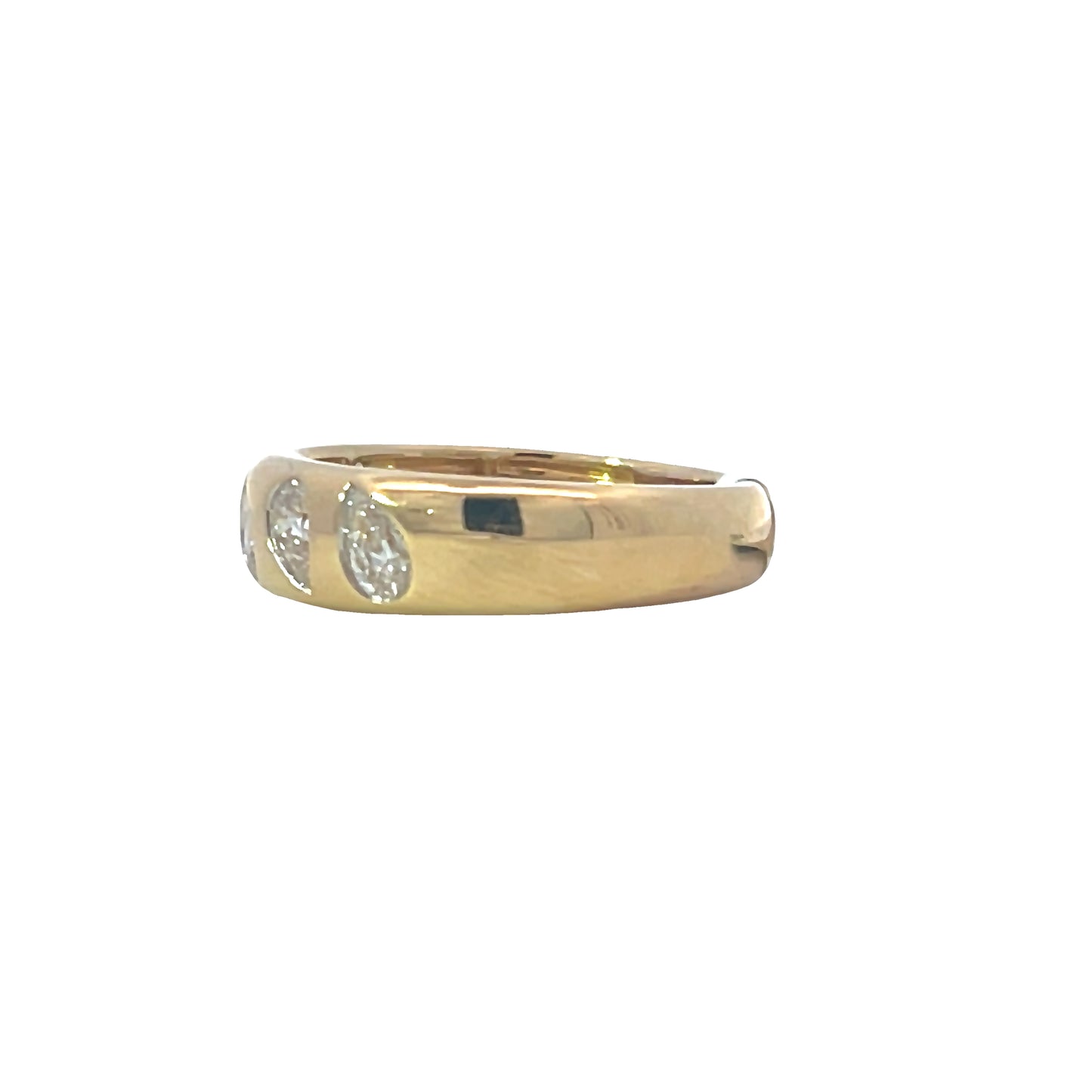18K Yellow Gold Multi-Stone Ring with 5 Pear Cut Diamonds
