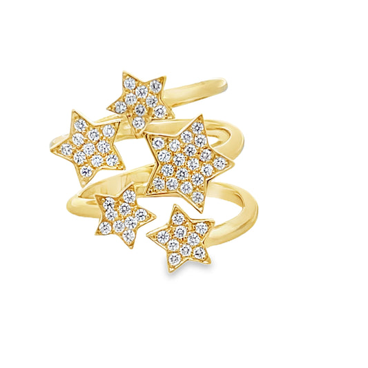 18KY DIAMOND STAR FASHION RING