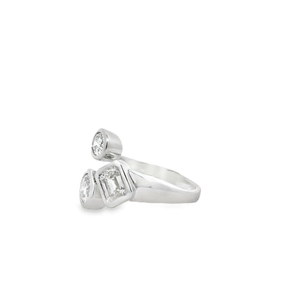 18KW MULTI SHAPE DIAMOND BYPASS RING
