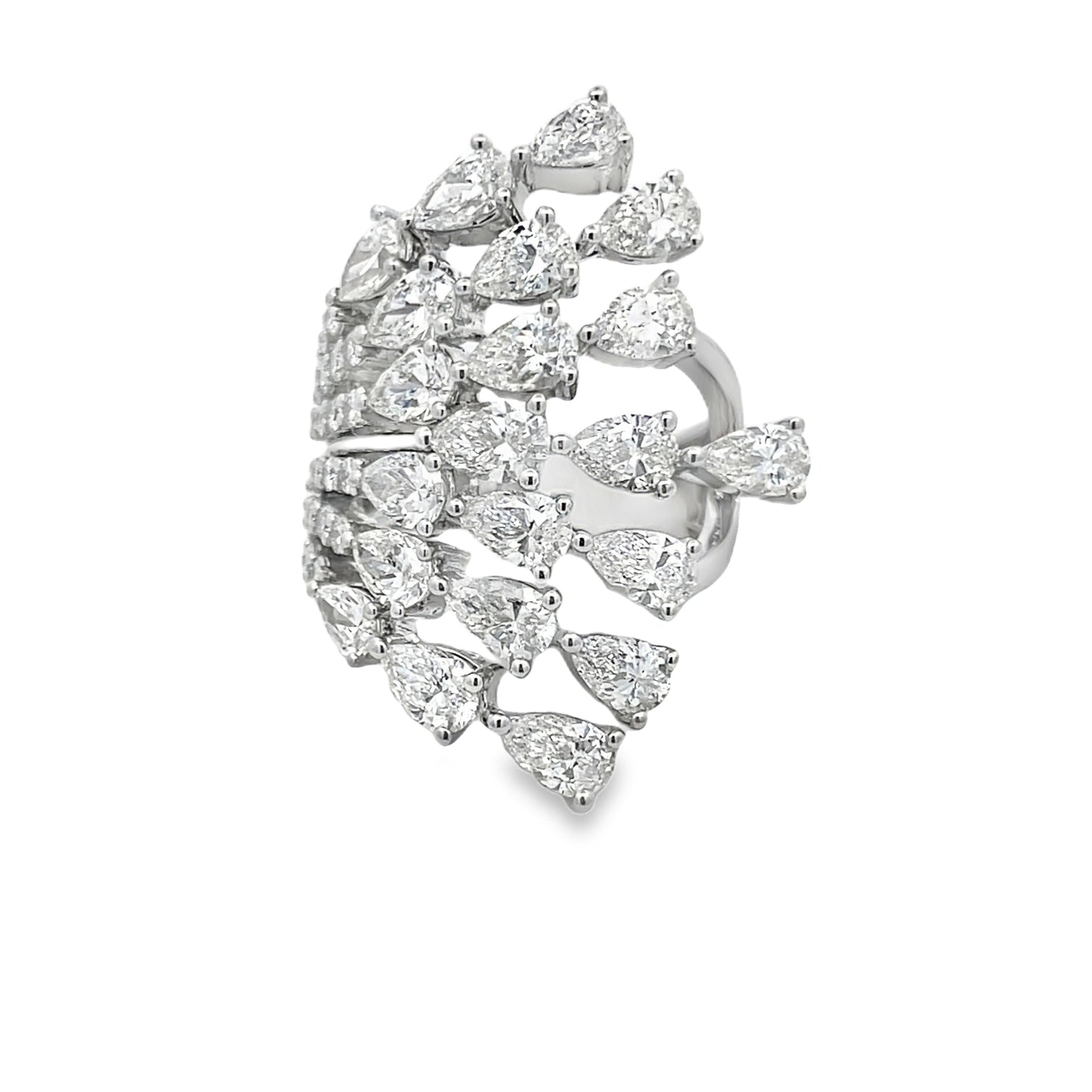 18KW DIAMOND CASCADE COCKTAIL RING