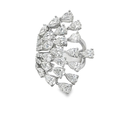 18KW DIAMOND CASCADE COCKTAIL RING