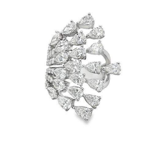 18KW DIAMOND CASCADE COCKTAIL RING