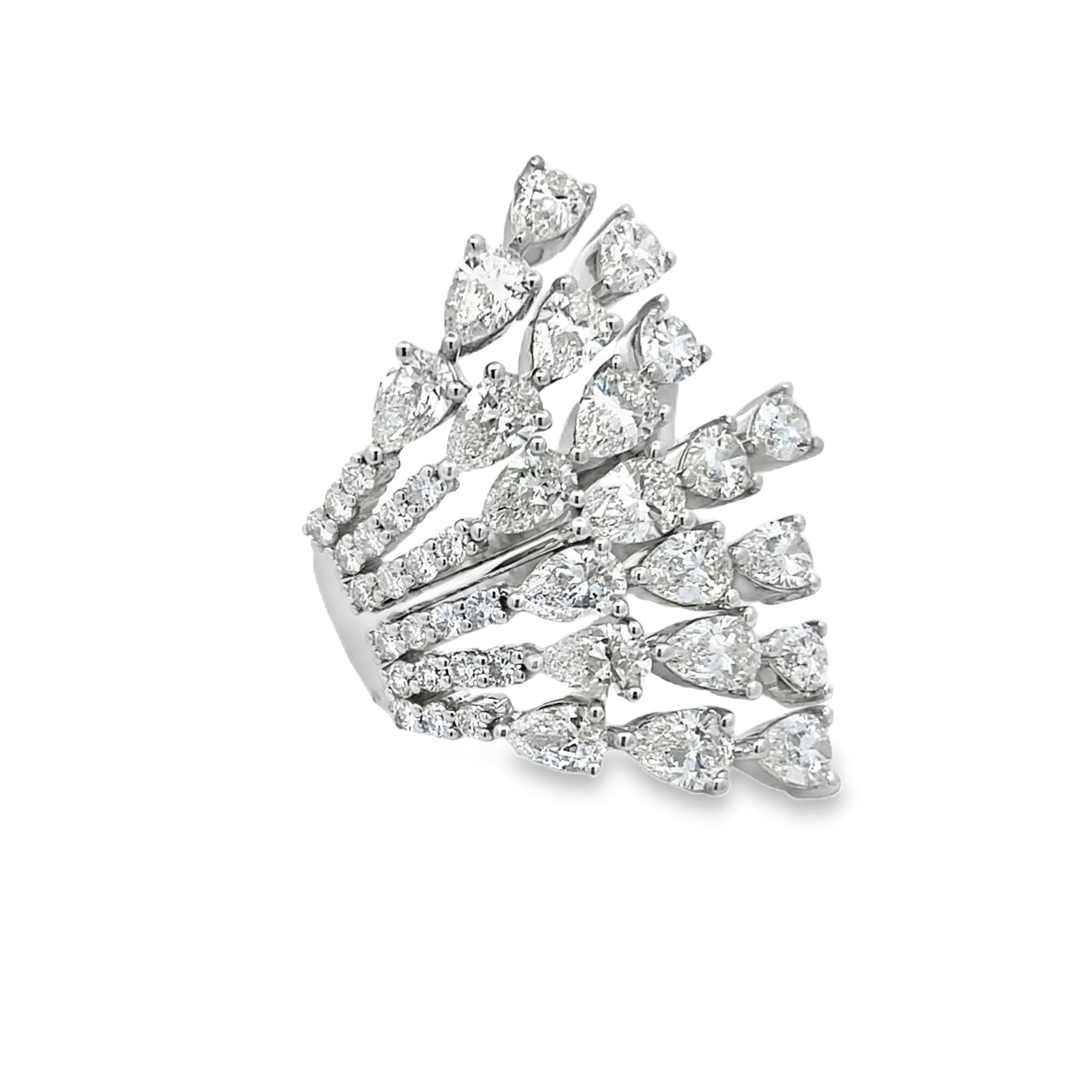 18KW DIAMOND CASCADE COCKTAIL RING