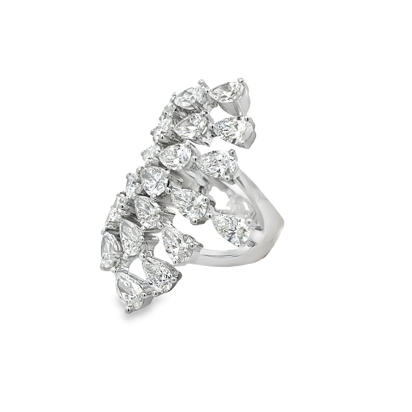 18KW DIAMOND CASCADE COCKTAIL RING