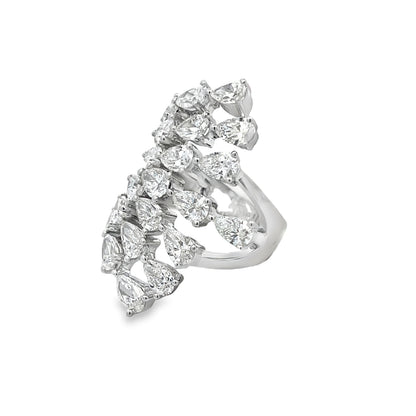 18KW DIAMOND CASCADE COCKTAIL RING