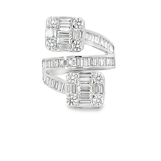 18KW DIAMOND MULTI-STONE BYPASS RING